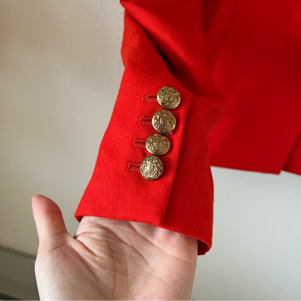 J. Crew Cherry Red Tailored Blazer Schoolgirl Professional Business Casual Wear - Picture 6 of 7